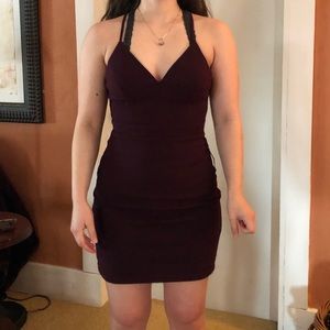 City Triangles Maroon Mini Dress